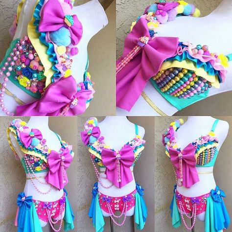 Candy Land 🍭🍭🍭 www.electric-laundry.com Candy Clothes, Burlesque Outfit, Rave Festival Outfits, Candy Costumes, Diy Bra, Tumblr Page, Festival Attire, Edm Outfits, Rave Costumes