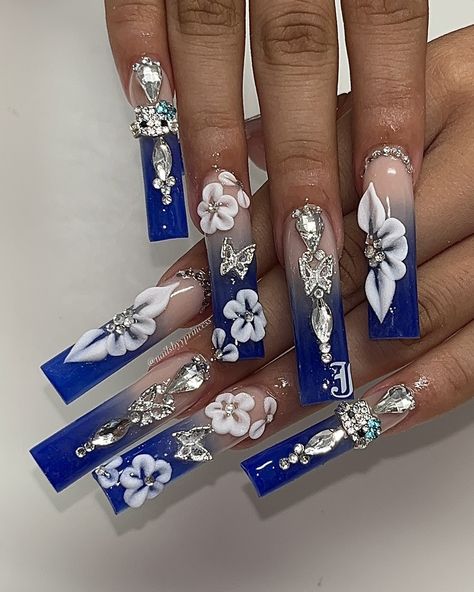 Royal Blue Gem Nails, Blue Gem Nails, Blue Quince Nails, Royal Blue Quince Nails, Royal Blue Quince, Quince Nails, Blue Quince, Gem Nails, Blue Gems