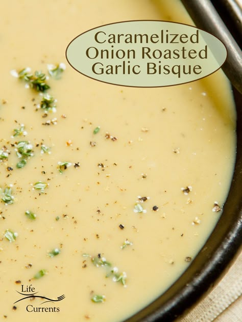 Caramelized Onion Roasted Garlic Soup is so comforting and delicious! Roast Garlic Soup, Garlic Leek Soup, Onion And Garlic Soup, Leek And Onion Soup, Garlic And Onion Recipes, Garlic And Onion Soup, Roasted Garlic Soup Recipe, Garlic Onion Soup, Roasted Garlic Uses