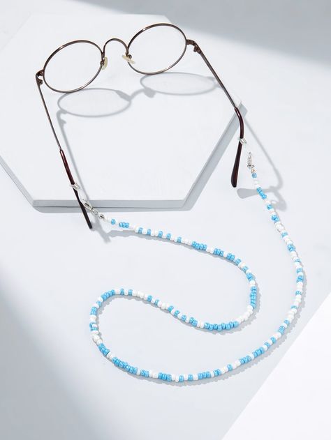 Safari Photos, Beaded Glasses Chain, Eyeglass Jewelry, Beaded Glasses, Glasses Strap, Plastic Glasses, Women Glasses, نظارات شمسية, Blue Glasses