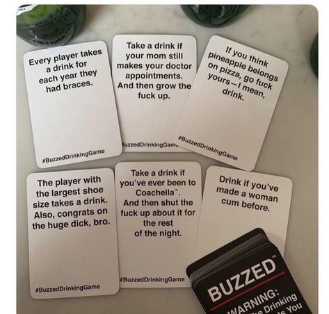 Lesbian Game Ideas, Drink If Game, Drunk Card Games, Group Drinking Games, Drunk Games, Drinking Card Games, Lets Get Drunk, Diy Party Games, Party Card Games