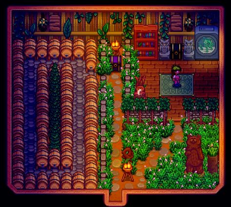 Stardew Inspiration, Stardew Farm, Stardew Farms, Stardew Valley Layout, Stardew Valley Tips, Stardew Valley Farms, Farm Layout, Shed Design, Time Design