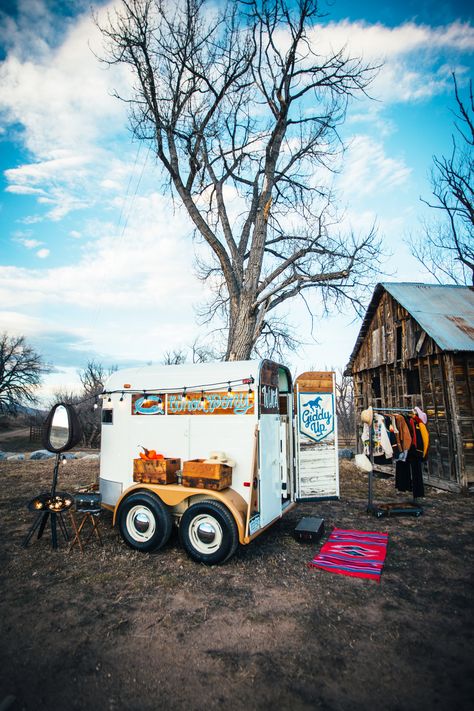 Photo Booth — Whoa Pony Horse Trailer Photo Booth, Photo Booth Trailer, Trailer Photo Booth, Mobile Photo Booth, Vintage Horse Trailer, Trailer Inside, Portable Photo Booth, Photo Booth Business, Safari Hat