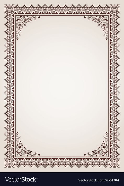 Decorative border frame background Royalty Free Vector Image Hiring Poster, Border Frame, Frame Background, Poster Templates, Wall Background, Template Download, Benefits, Frame, Design