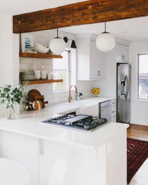 Small Kitchen Decoration, Galley Kitchen Remodel, Butcher Blocks, Farmhouse Kitchen Remodel, Wood Ceiling, Small Kitchen Decor, Kitchen Designs Layout, Kitchen Remodel Before And After, Kitchen Farmhouse