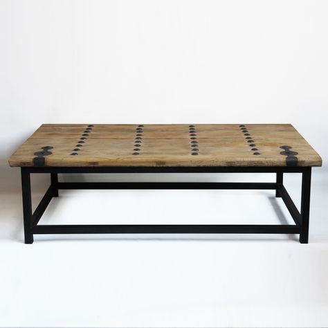 Check out our Rustic coffee tables at Mix Furniture! Old Elm wood solid coffee table with iron details and simple black iron base. Door Coffee Tables, Moon Globe, Globe Lantern, Modern End Table, Solid Coffee Table, Rattan Coffee Table, Rustic Coffee Tables, Old Door, Modern Lounge