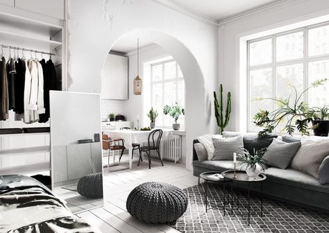 The world of Scandinavian interior decor offers so many possibilities - this post shows three Nordic inspired home interiors, each one with their own unique flourishes. Scandinavian Office Interior, Nordic Apartment, Dorm Style, Modern Home Office Desk, Nordic Interior Design, Rustic Chic Decor, Interior Design Themes, Living Room Scandinavian, Lounge Design