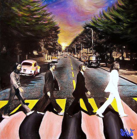 colorful abbeyroad Abbey Road Crossing, Abby Road, Road Crossing, Billy Preston, Beatles Photos, Beatles Art, Beatles Abbey Road, Vibrant Wall Art, Photo Transfer