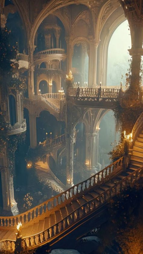 Inside of castle / staircase Dark Wallpapers Aesthetic Vintage, Wallpapers Aesthetic Vintage, Dark Wallpapers Aesthetic, Inside Castles, Magical Room, Magical House, University Architecture, Dark Wallpapers, Hotel Owner