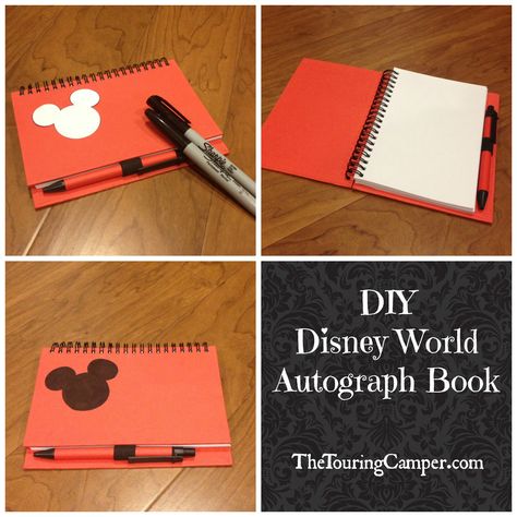 DIY Disney Autograph Book Disney World Autograph Book, Diy Autograph Book, First Trip To Disney, Disney Autograph Book, Disney Autograph, Disney Camping, Disneyland World, Autograph Book Disney, Disney Cruise Vacation