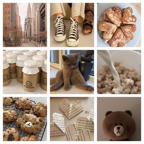 Coffee Moodboard Aesthetic, Cat Moodboard Aesthetic, Brown Moodboard Aesthetic, Bear Moodboard, Brown Mood Board, Animal Moodboard, Bear Fursona, Cat Moodboard, Brown Moodboard