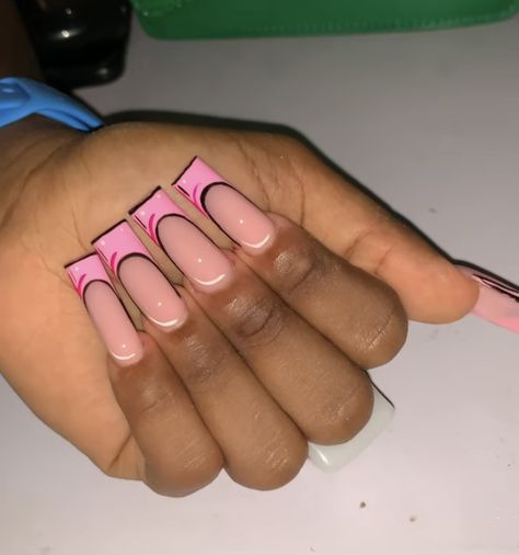 Acrylic Nails On Black Skin, Pink Base Nails, Nails On Black Skin, Nails Inspo Baddie, Nails Black Women, Base Nails, Acrylic Inspiration, Acrylic Toes, Acrylic Toe Nails