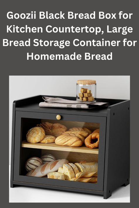 #breadbox #breadcontainer #breadstoragebox #kitchenitem #kitchenstoragebox Goozii's Black Bread Box seamlessly blends functionality with rustic farmhouse aesthetics. Perfectly sized for kitchen countertops, this spacious container keeps homemade bread fresh, while its wooden design adds a touch of charm to any corner, cabinet, or pantry. With its elegant black finish, it's not just a storage solution—it's a statement piece for your kitchen. Corner Cabinet Pantry, Kitchen Counter Corner, Black Bread, Bread Container, Kitchen Storage Boxes, Pantry Cupboard, Bread Storage, Classic Farmhouse, Wooden Structure