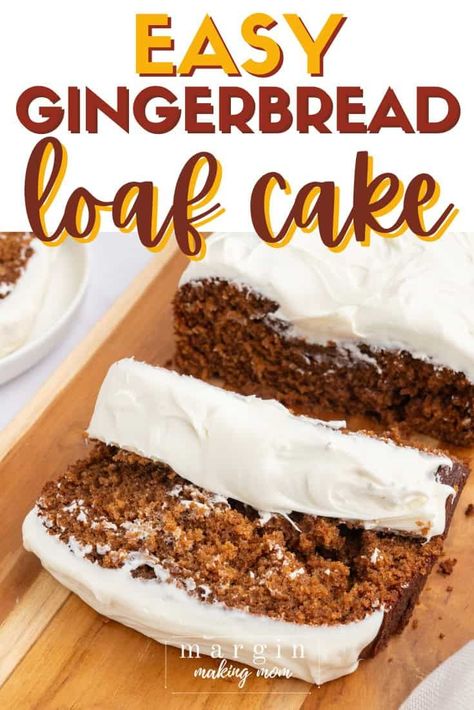 This simple gingerbread loaf is topped with maple cream cheese frosting, making it the perfect holiday treat this Christmas season. Serve it as a simple dessert or a decadent breakfast! Best Christmas Recipes, Ginger Cake, Gingerbread Recipe, Fall Dessert Recipes, Cheese Flavor, Christmas Food Desserts, Loaf Cake, Fall Desserts, Cream Cheese Frosting