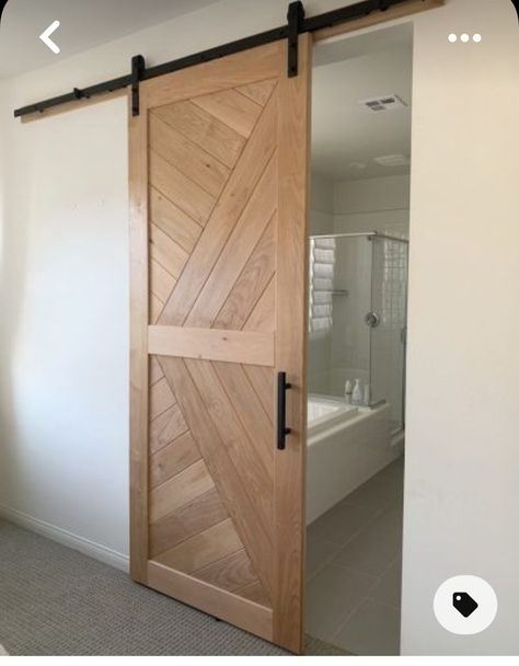 Barn Door Slider, Barn Door Bathroom, Barn Door Sliders, Barn Door Decor, Bathroom Barn Door, Wall Design Modern, Case In Pietra, Urban Wall, Slider Door