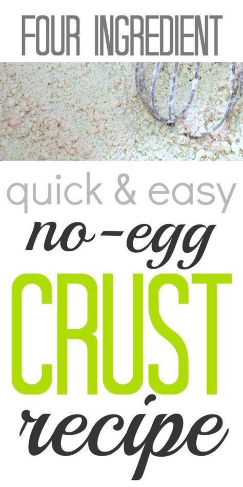 This is a very easy and very delicious crust recipe! Made all with ingredients that you already have on hand! #NoEggs #eggless #eggfree #crustrecipes #easyrecipes Quick And Easy Pie Crust, Quiche Crust Recipe, Delicious Quiche, Bacon Fried Cabbage, Egg Pie, Yeast Recipes, Easy Pie Crust, Wheat Recipes, Bisquick Recipes