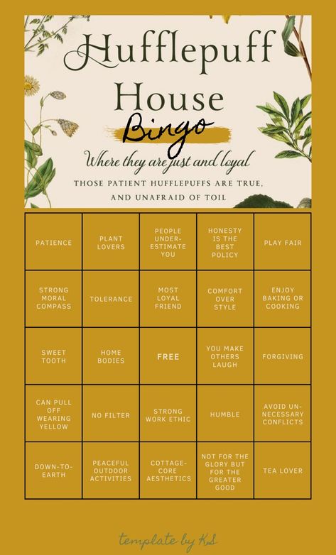 Hufflepuff Activities, Hufflepuff Crafts, Hufflepuff Diy Crafts, Hufflepuff Bingo, Hufflepuff This Or That, Hogwarts Legacy Hufflepuff, Hufflepuff Attributes, Hufflepuff Personality, Hufflepuff Traits