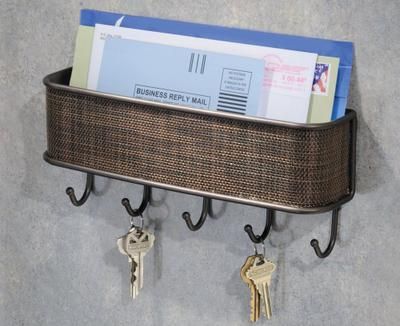 Here's a couple of ideas from readers for organizing bills during all steps of the process from collecting them before payment to filing them after payment. Mailbox Holder, Entryway Mail Organizer, Key And Letter Holder, Mail Organizer Wall, Mail Storage, Mail And Key Holder, Bill Organization, Wall Mount Mailbox, Wall Mounted Hooks