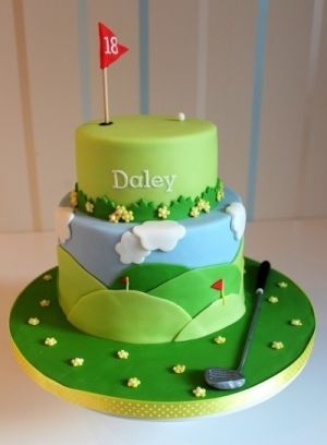 Golf themed cake for baby Slegs' shower @Tina Doshi Hummel / T3 Photography Golf Themed Cakes, Birthday Cake For Boyfriend, Golf Birthday Cakes, New Birthday Cake, Golf Cake, Dad Birthday Cakes, Sport Cakes, Golf Theme, Gateaux Cake