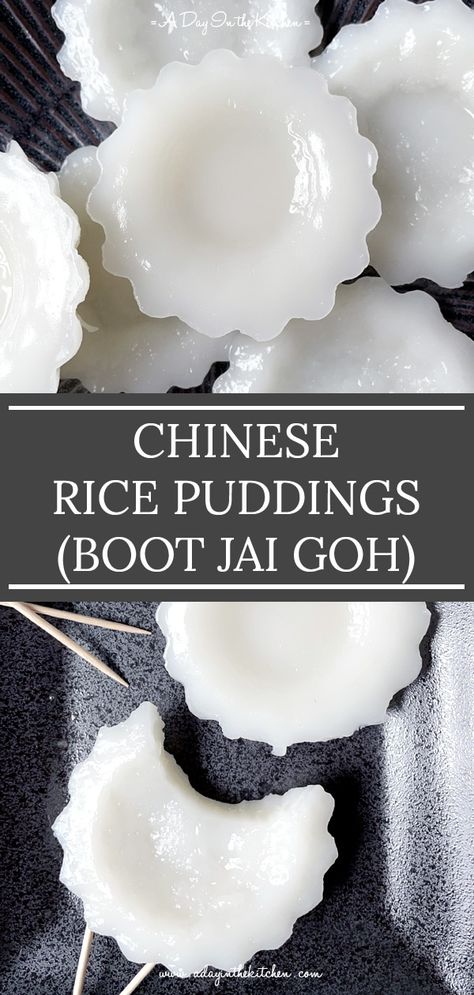 Singapore Dessert Recipes, Rice Flour Pudding, Chinese Deserts Recipes, Asian Pudding, Chinese Pudding, Chinese Desert, Asian Deserts, Chinese Dessert Recipe, Rice Puddings