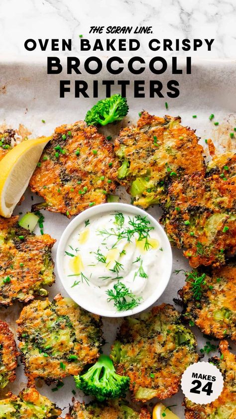 Vegan Recipe With Broccoli, Broccoli Slaw Fritters, Broccoli Recipes Breakfast, Baked Broccoli Fritters, Brocoli Dinner Ideas, Crispy Baked Broccoli, Healthy Broccoli Fritters, Leftover Cooked Broccoli Recipes, Interesting Vegetable Recipes