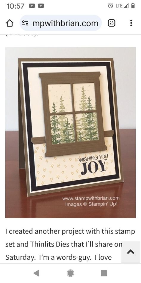 Window Cards, Stampin Up Christmas Cards, Frame Card, Hearth And Home, Tree Cards, Stamping Up Cards, Holiday Catalog, Pine Trees, Christmas Cards Handmade