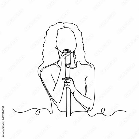 Positivity Tattoo, Singing Drawing, Go Tattoo, Skin Marks, Human Figures, Music Tattoo, Music Tattoos, Female Singers, Human Figure