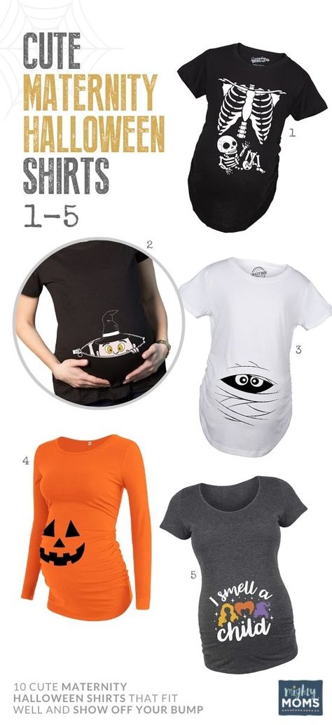 Halloween Shirts For Pregnant Women, Halloween Maternity Outfits, Pregnant Shirt Ideas, Pregnancy Halloween Shirts, Baby Shower Mom Outfit, Pregnant Halloween Shirt, Maturity Clothes, Maternity Halloween, Diy Halloween Shirts