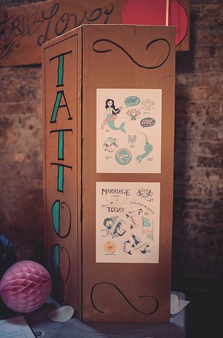 13 Rad Ideas For A Tattoo-Inspired Wedding Tattoo Station, Rockabilly Party, Tattoo Diy, Rockabilly Wedding, Temp Tattoo, Brooklyn Wedding, Wedding Tattoos, Up Girl, Wedding Tips