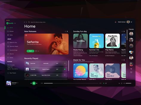 Music Ui, Spotify Design, Music App Design, Logo Design Women, Ui Patterns, Music Web, Slides Presentation, 카드 디자인, Web Ui Design