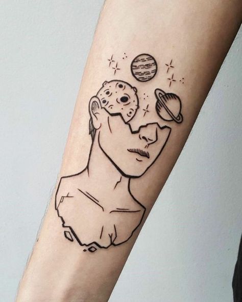 Planet Tattoos, Meaningful Tattoos For Women, Alien Tattoo, Disney Tattoo, Hand Tattoos For Women, Aesthetic Tattoo, Tattoo Life, Half Sleeve Tattoo, Drawing Board