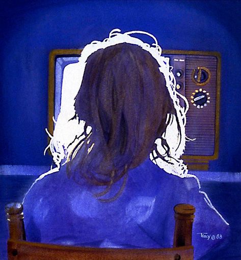 Girl Watching Tv, Tv Drawing, Girl Painting, Drawing Wallpaper, Painting Of Girl, Ap Art, Ethereal Art, Watching Tv, Magazine Art