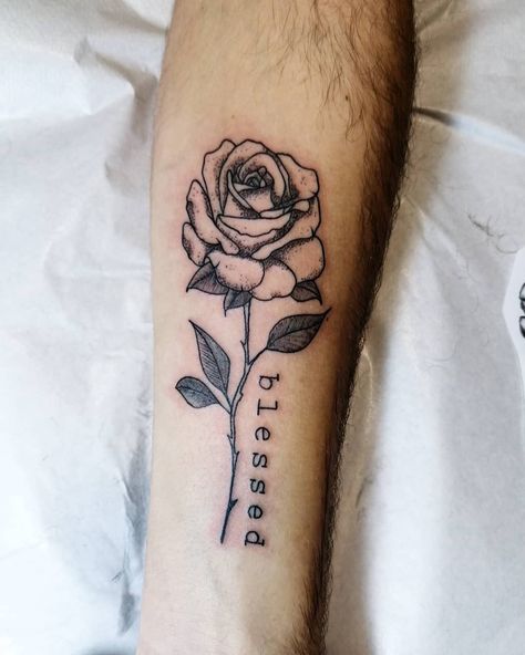 blessed Blessed Tattoo, Blessed Tattoos, Faith Hope Love Tattoo, Faith Hope Love, Love Tattoos, Rose Tattoo, Faith Hope, Geometric Tattoo, Flower Tattoo