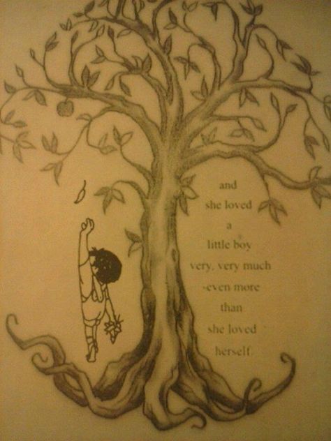 and she loved a little boy... And She Loved A Little Boy Tattoo, Grandson Tattoo, Giving Tree Tattoos, Abstract Quotes, Swing Tattoo, Motherhood Tattoos, Mother Son Tattoos, Family Tattoo Designs, Tree Tattoos