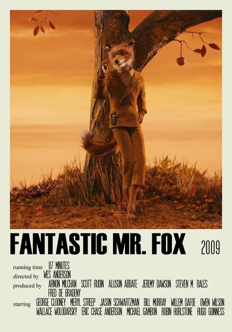 Mr Fox Movie, Fantastic Mr Fox Movie, Minimalist Polaroid Poster, Minimalistic Poster, Fantastic Fox, Fox Poster, Iconic Movie Posters, Movie Card, Film Posters Minimalist