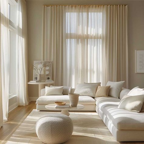 Minimalist Chic Drapery Designs to Simplify Your Living Room Decor • 333+ Inspiring Lifestyle Ideas Curtain Styling, Living Room Draperies, Columns Decor, Sliding Door Window Treatments, Living Room Stands, Elegant Draperies, A Beautiful House, Door Window Treatments, Tile Cladding