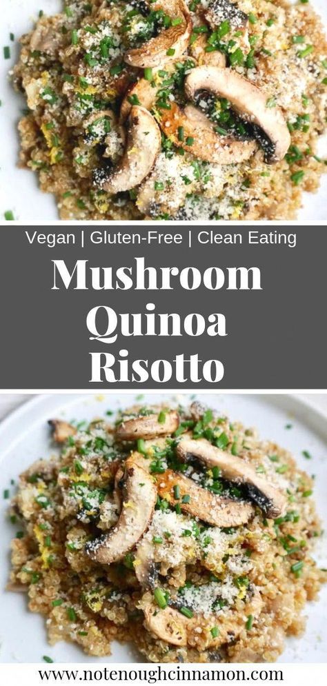 Quinoa Risotto, Meatless Meals Healthy, Mushroom Quinoa, Meatless Meal, Quinoa Recipes, Meatless Meals, Carb Recipes, Clean Eating Snacks, Quinoa