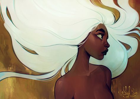 Loish: Glow in the Dark, 2014 | © Loish True Blood, Art Et Illustration, Black Women Art, White Hair, Black Art, Dark Art, Character Illustration, The Wind, Female Art