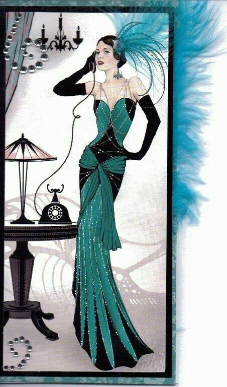 Pin on Art Nouveau (2) Art Deco Cards, Affiches D'art Déco, Art Deco Paintings, Art Deco Illustration, Art Deco Lady, Art Deco Posters, Trendy Art, 1920s Art, On The Phone