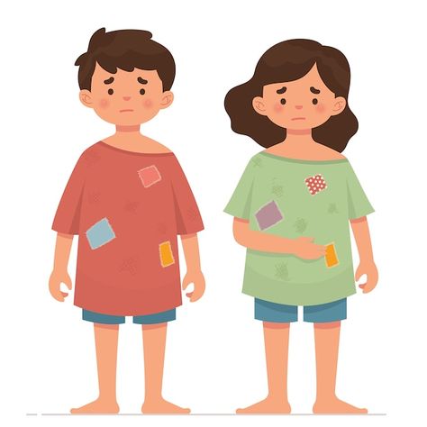 Two poor children with dirty clothes Pre... | Premium Vector #Freepik #vector #food #people #kids #children Poor Clothes, Phone Wallpaper Pink, Boy Illustration, Kids Vector, Clothes Pin Crafts, Poor Children, Kids Clipart, Poor People, Art Drawings For Kids