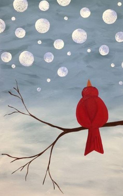 Red Bird, Painting Canvas, For Kids, Canvas, Christmas, Red, Art