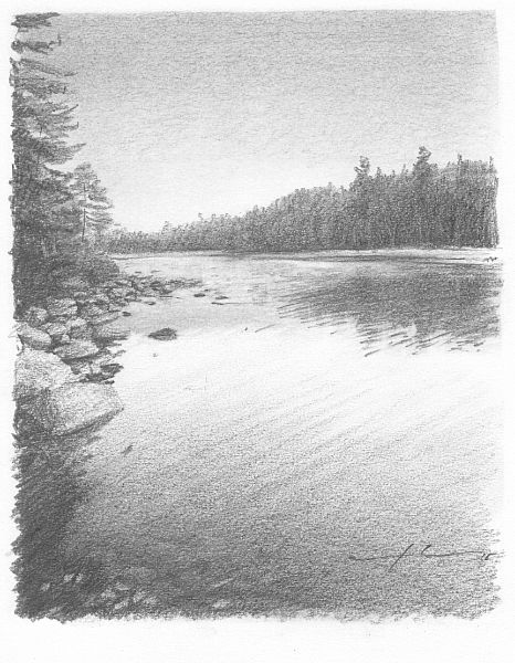 Lake Martin - Sean of the South Lake House Sketch, Lake Pencil Drawing, Lake Sketch Pencil, Water Shading, Lake Sketch, Community Images, Landscape Studies, Nature Composition, Landscape Drawing Tutorial