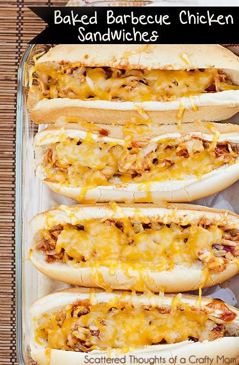 Super easy Barbecue Chicken Baked Sandwiches- yummy way to use up that leftover chicken! Easy Barbecue Chicken, Barbecue Chicken Sandwiches, Baked Sandwiches, Chicken Baked, Chicken Sandwiches, Rotisserie Chicken Recipes, Barbecue Chicken, Soup And Sandwich, Chicken Sandwich