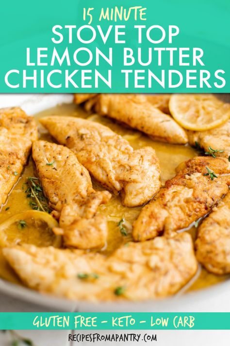 Sauteed Chicken Tenders Recipes, What To Do With Chicken Tenders, Chicken Tender Recipes Sauteed, Recipes Using Chicken Tenders, Tenderloins Recipes, Garlic Butter Chicken Tenders, Chicken Tender Recipes Baked, Lemon Garlic Butter Chicken, Easy Chicken Tenders