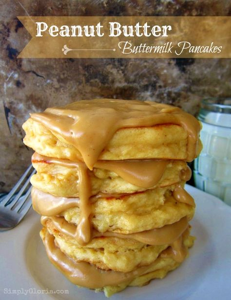 Elvis Pancakes, Pb Pancakes, Butter Syrup, Peanut Butter Pancakes, Buttermilk Pancake, Butter Pancakes, Fun Breakfast, Pancakes Breakfast, Homemade Peanut Butter