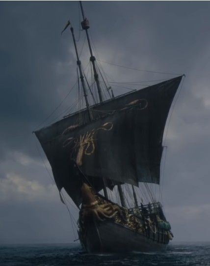 Greyjoy Ship (GoT S8) Euron Greyjoy Aesthetic, Iron Islands Aesthetic, Ironborn Aesthetic, House Greyjoy Aesthetic, Theon Greyjoy Aesthetic, Greyjoy Aesthetic, Iron Islands, House Greyjoy, Dungeon Master's Guide