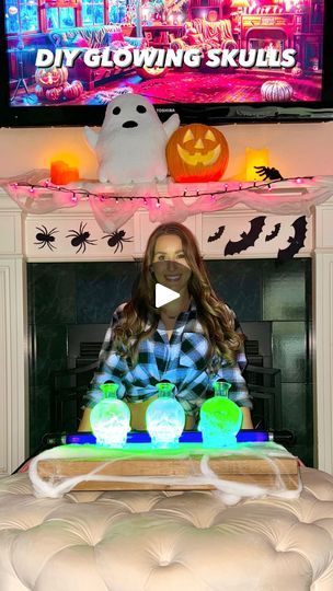 7.7K views · 3.1K reactions | DIY GLOWING SKULLS 💀⚡️ Some of the coolest decor has to be made yourself- and this one is too easy!! 

🔗LINKED ON MY LTK/AMAZON:
-Skulls
-Highlighters
-Blacklight 
-Pliers

MATERIALS:
-Skull glasses 
-Water
-Highlighters (I found yellow and green work best)
-Pliers
-Blacklight

DIRECTIONS:
-Fill skull glasses with water.
-Remove caps on the end of highlighters.
-Remove ink and squeeze into each skull.
-Add a blacklight and watch them glow.

#diyhalloween #glowingskulls #diyhalloweendecorations #halloweendiy #halloweendecor #halloweenpartyideas #halloweenideas #easyhalloweendecor #halloweencrafts #halloweenvibes #diyhalloweencrafts | Kaitlyn Anderson Glasses Water, Easy Diy Halloween Decorations, Out At Night, Easy Halloween Decorations, Easy Diy Halloween, Halloween Items, Fall Ideas, Yellow And Green, Diy Halloween Decorations