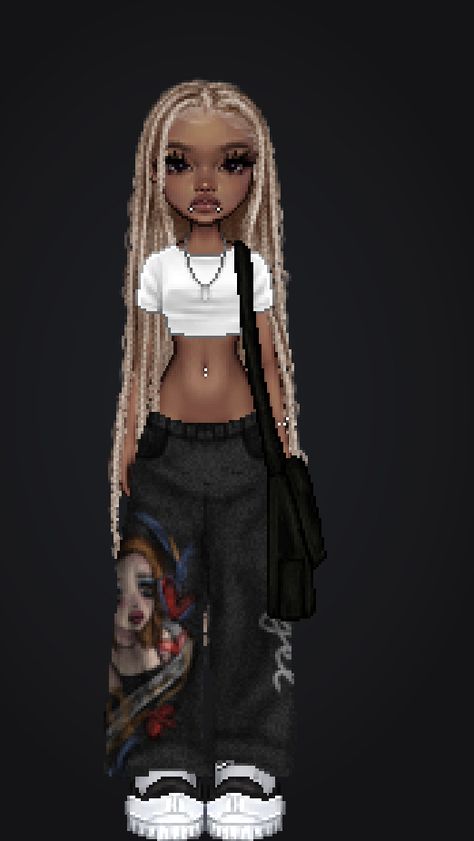 Y2k Black Women Outfits, Everskies Fits, Street Style Outfits Casual, Black Bratz Doll, Imvu Outfits Ideas Cute, Everskies Outfits, Beautiful Photoshoot Ideas, Outfits Edgy, Bratz Inspired Outfits