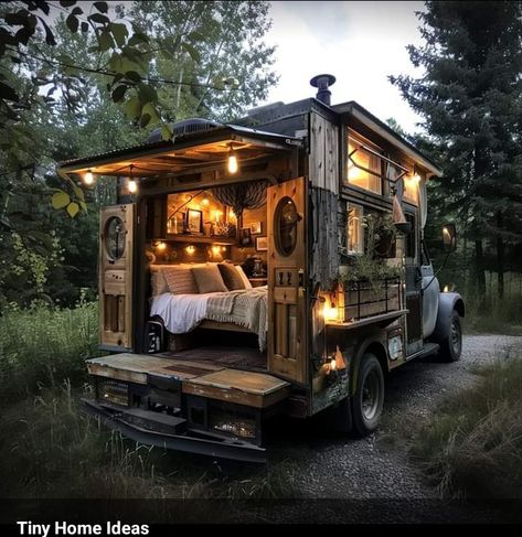 Truck Bed Ideas, Reese Core, Espresso Cart, Tiny Home Shed, Small Camper Interior, Truck Cabin, Truck House, Tractor Farming, Converted Vans