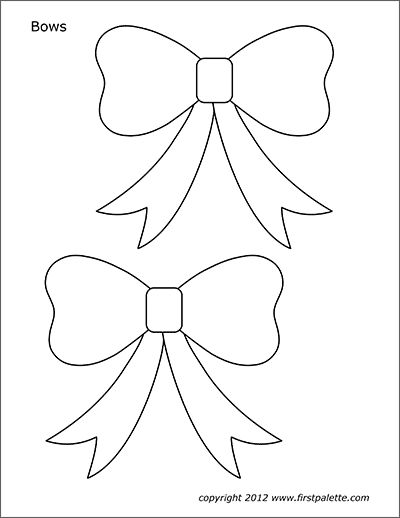 Bows | Free Printable Templates & Coloring Pages | FirstPalette.com Free Applique Patterns, Ornament Template, Bow Template, Applique Quilt Patterns, Zentangle Designs, Applique Templates, Christmas Applique, Printable Templates, Coloring Pages Printable